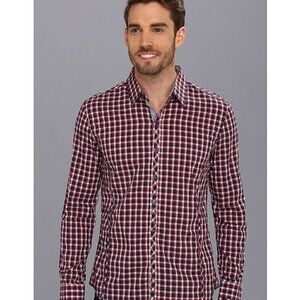 7 Diamonds ‘Love is eternal’ Plaid Button Down Small